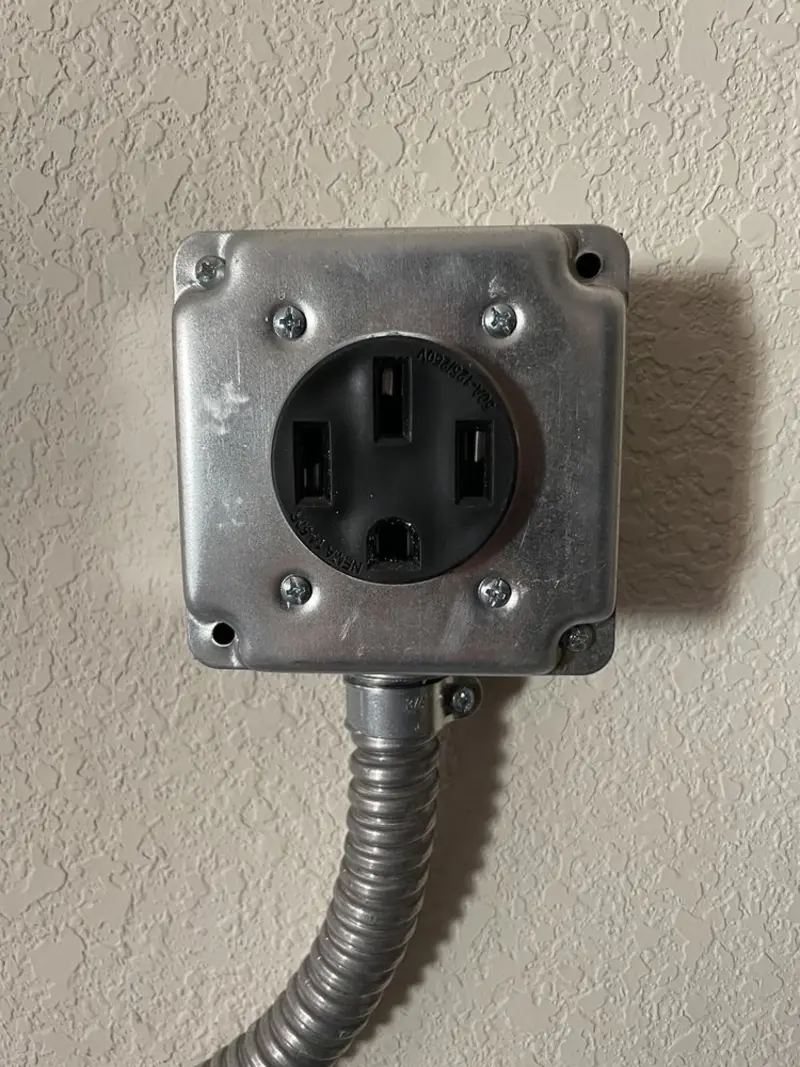 NEMA 14-50 outlet installed for Electrical Panel Upgrade in Timberlake